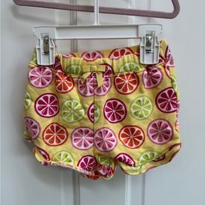 NWOT Gymboree 18-24M Girls Yellow and Pink Citrus Pattern Soft Shorts